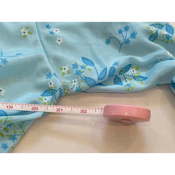Sindrella Baby Blue Floral 3/4 Sleeve Long Robe, Size L - Picture 8 of 11